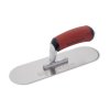 EDI 15337 Hladítko na betón Pool trowel, lesklá nehrdzavejúca oceľ, úplne zaoblené konce, 254x76mm, DuraSoft rúčka, Xtralite upevnenie