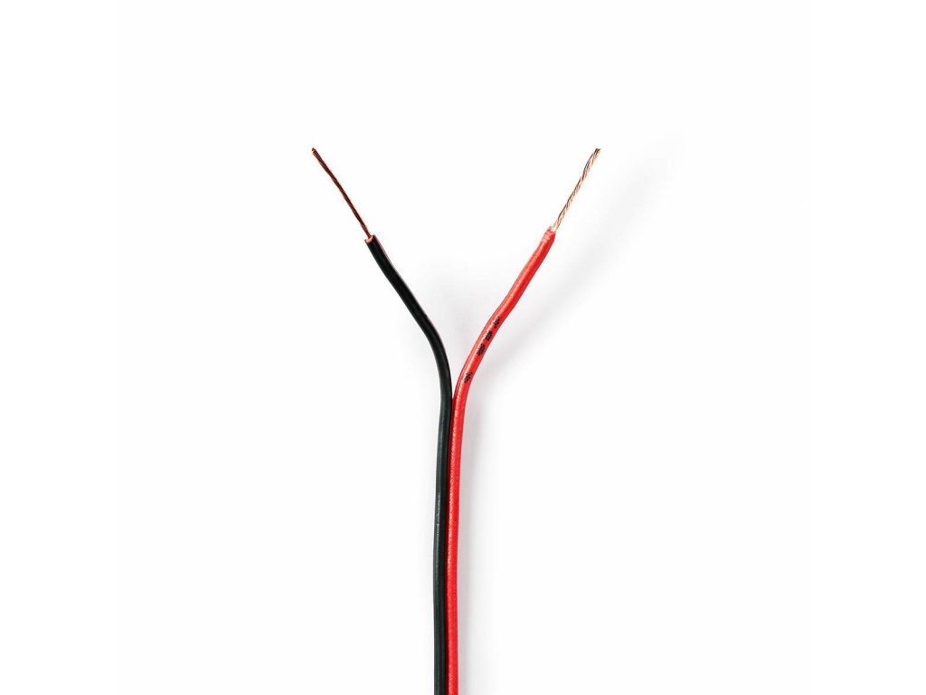 2819 repro kabel 2x 0 35 mm cca 100 0 m kulaty pvc cerna cervena klubko