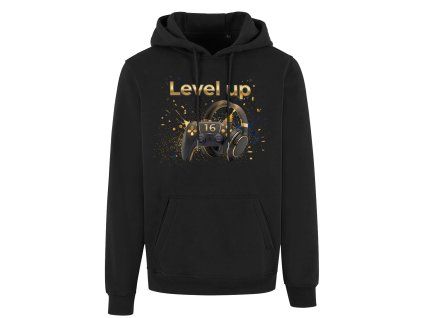 Mikina Unisex čierna Level Up Playstation
