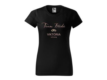 Dámske čierne tričko Team Bride