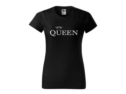DÁMSKE čierne tričko QUEEN strih basic