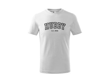 PÁNSKE biele TRIČKO s potlačou Hubby Est
