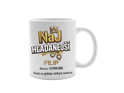HRNČEK s potlačou Most Wanted