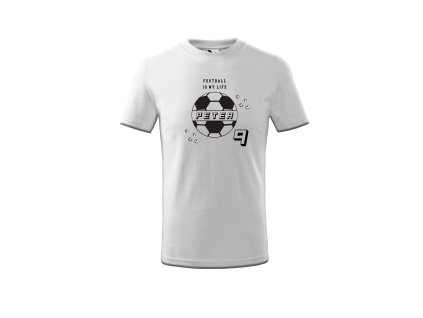 MockUp T shirt white Football is my life Peter