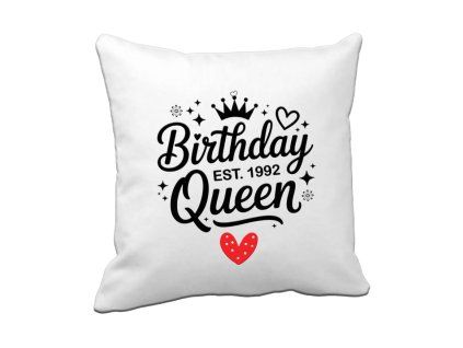Template Vankúš Birthday Queen est