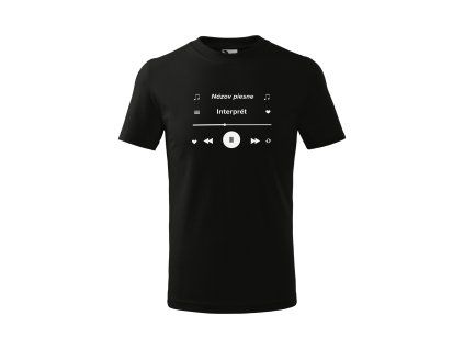PÁNSKE čierne TRIČKO s POTLAČOU Playlist