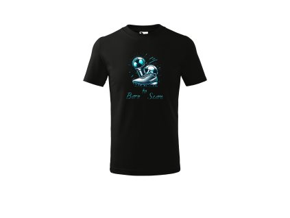 T shirt Black Footbal Turquoise Stuff