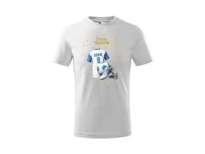 Template T shirt Basic White Football Happy Birthday Adam