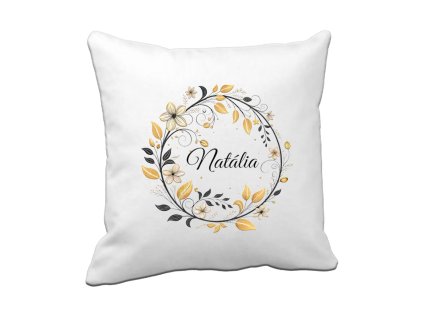 Template Vankúš Floral Circle Name Natalia