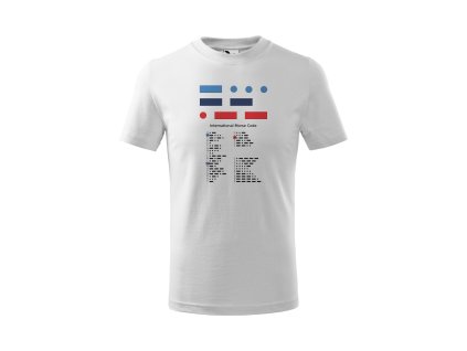 Template Pánske biele tričko basic BMW Morse code