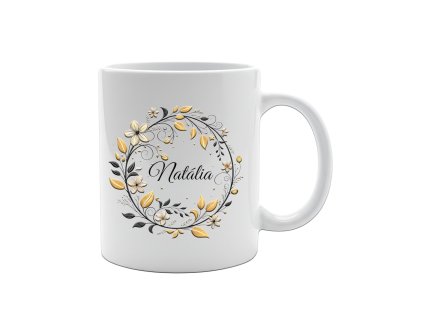 Hrnček kvetinový rám meno