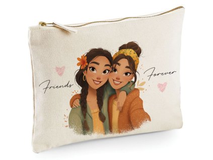 Template kozmeticka T Two teenage BFF girls colored