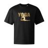 Tričko Oversized čierne s potlačou YOGA silueta Zlatý gradient