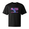 Tričko Oversized čierne Pilates silueta farebný gradient