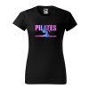 DÁMSKE čierne tričko Pilates silueta Farebný gradient