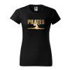 DÁMSKE čierne tričko Pilates silueta Zlatý gradient