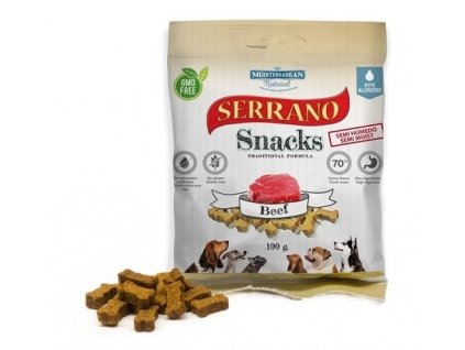 Serrano Snack Meditky hovězí 100g - tréninkové kostičky