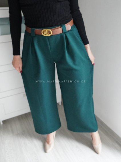 Petrolejové kalhoty ELLARIE s páskem