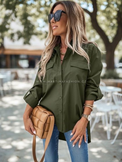 Bavlněná košile s prodlouženým zadním dílem ARIANA (1)