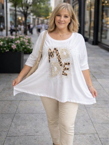 Bílé oversize tričko MODE