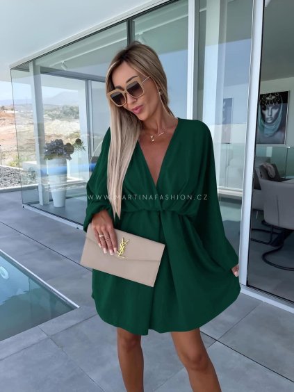 Tmavě zelené šaty BRENIA