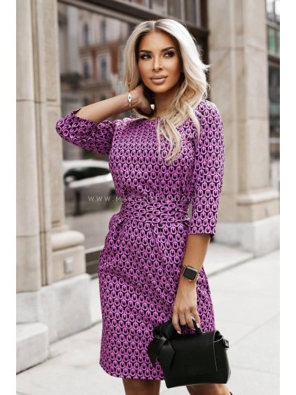 Fialové vzorované šaty TRELLA