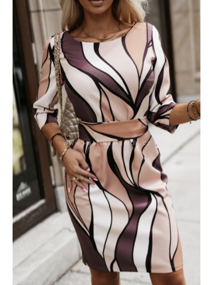 Nude swirl šaty TRELLA