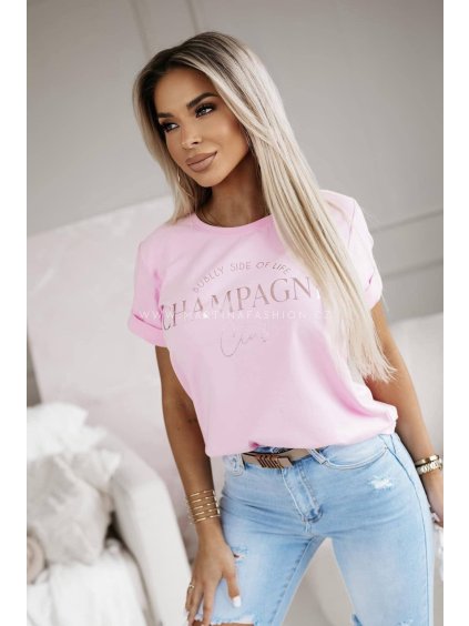 Růžové triko CHAMPAGNE