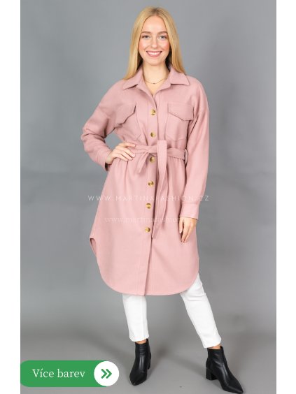 Semišový kabát SELVINA s páskem – výběr barev po rozkliknutí