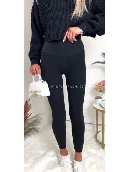 Bambusové legíny černé plus size