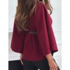 Vínové elegantní pončo - kabátek MAELIE s páskem