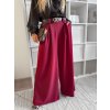 Široké elegantní kalhoty BIANCA bordo do 4XL