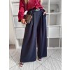 Široké elegantní kalhoty BIANCA tmavě modré do 4XL
