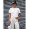 Bílé bavlněné basic tričko AURINA