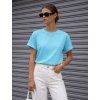 Tyrkysové bavlněné basic tričko AURINA