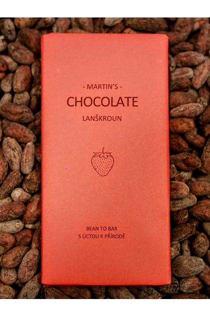 Čokoláda 74% s jahodami BEAN TO BAR - 70 g