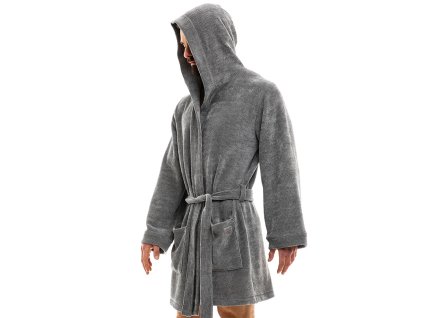 09052 charcoal modus vivendi gay loungewear smooth knit robe 3
