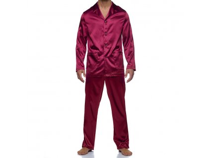 21652 wine red modus vivendi gay loungewear core satin line pyjamas 7