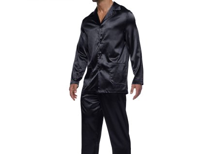 21652 black modus vivendi gay loungewear core satin line pyjamas 1
