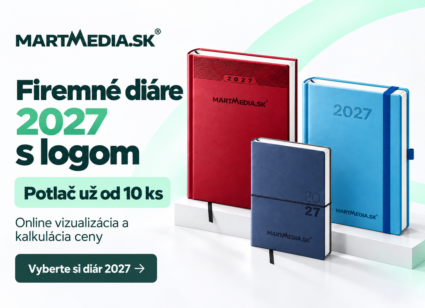 Firemné diáre 2027 s logom: potlač už od 10 ks