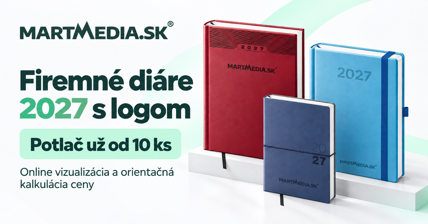 Firemné diáre 2027 s logom – potlač už od 10 ks | Martmedia.sk