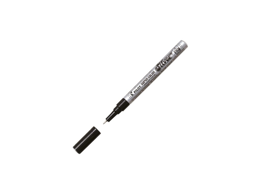 permanentny popisovac pilot super color extra tenky strieborny