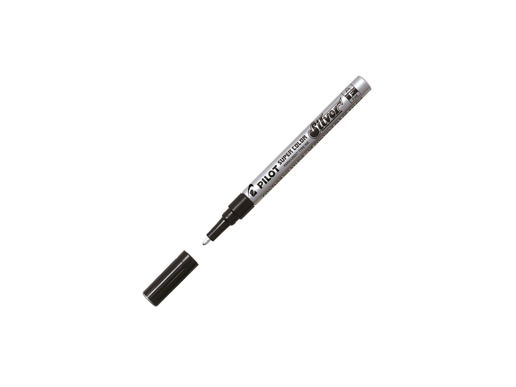 permanentny popisovac pilot super color tenky strieborny