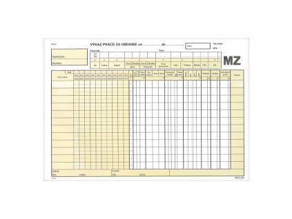 vykaz prace za obdobie od samoprepis 256