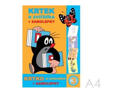 omalovanka a4 akim krtko a zvieratka samolepky