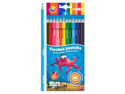 pastelky junior ocean world sesthranne sada 12 ks