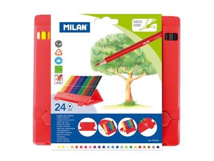 pastelky milan trojhranne 24 ks v boxe