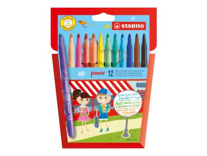 fixy vlaknove stabilo power medium 12 ks