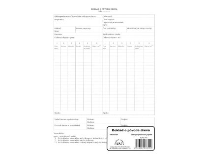 doklad o povode dreva a4 100 listov 319 samoprepis