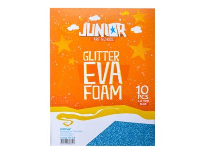 dekoracna pena a4 eva glitter modra 2 0 mm sada 10 ks